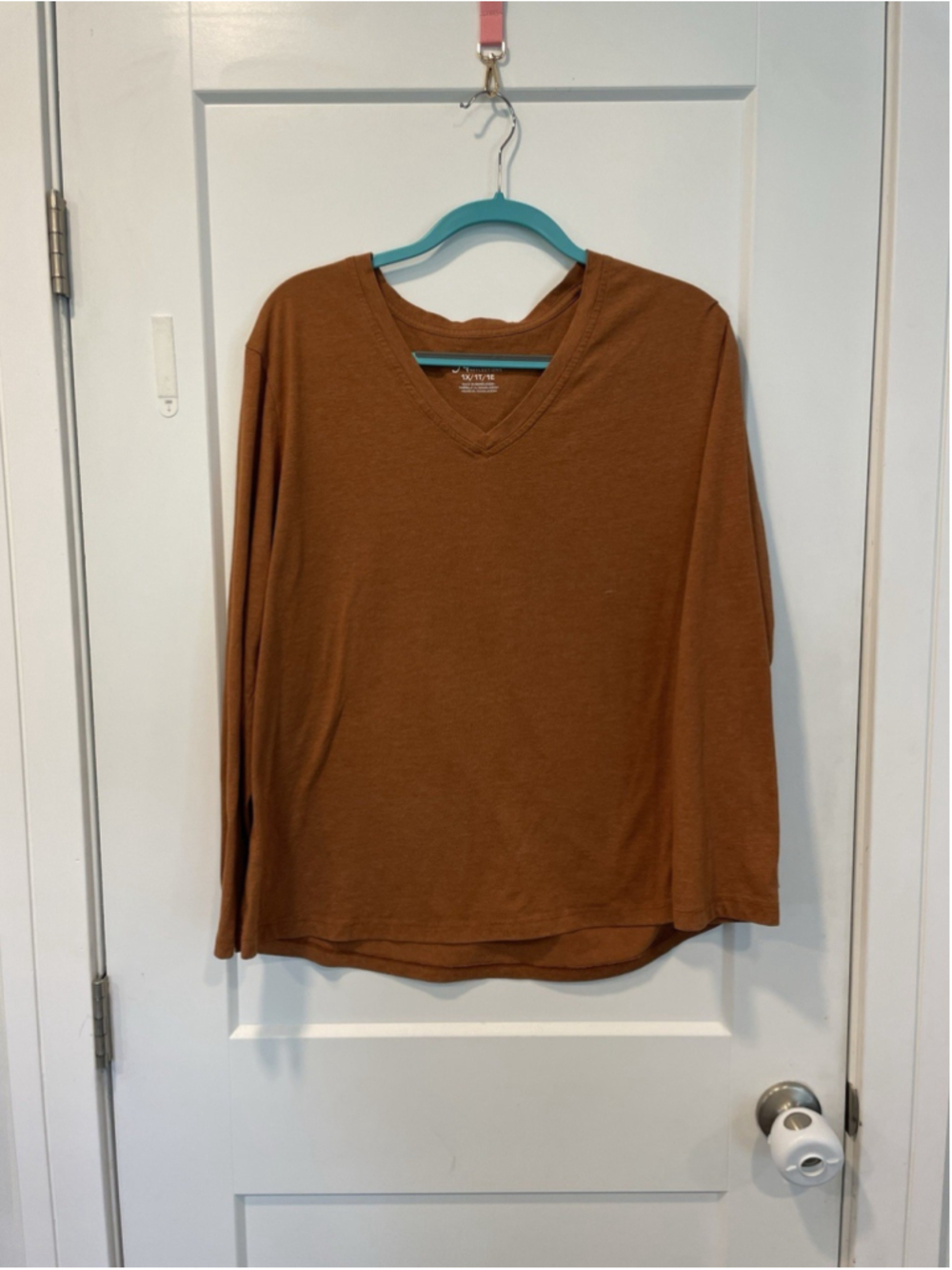 Women's Natural Reflections Orange Long Sleeve Tee size 1X